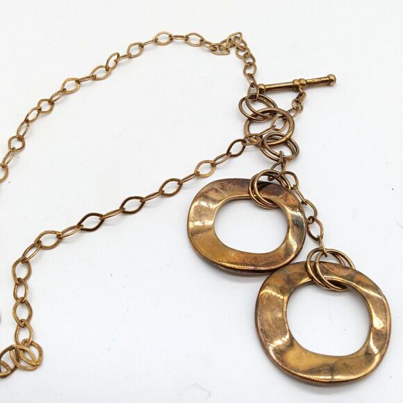 Gilded sterling silver necklace 8 inch chain pendant - Picture 1 of 3